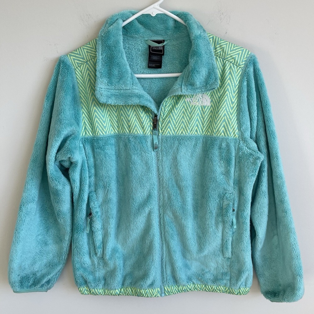 The North Face Girls Denali Thermal Fleece Jacket - Mint Blue- Large 14/16